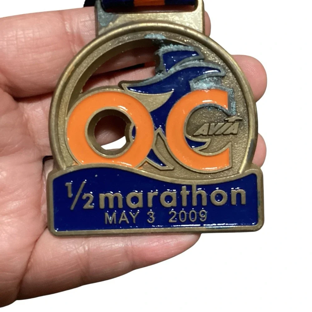 The OC Half Marathon Running Race Medal & Lanyard Orange County CA 2009 & 2012